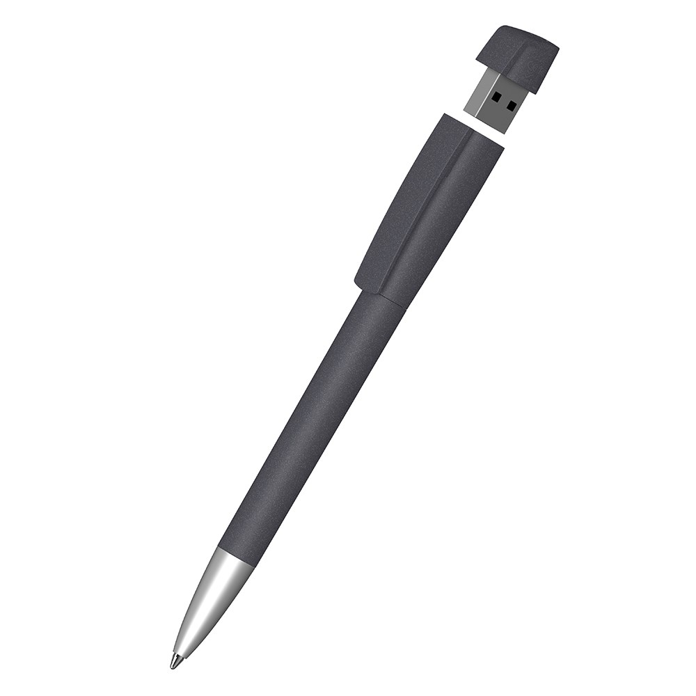 Klio-Eterna - Turnus softgrip Ms USB 2.0 - Drehkugelschreiber mit integriertem USB-Sticksoftgrip schwarz