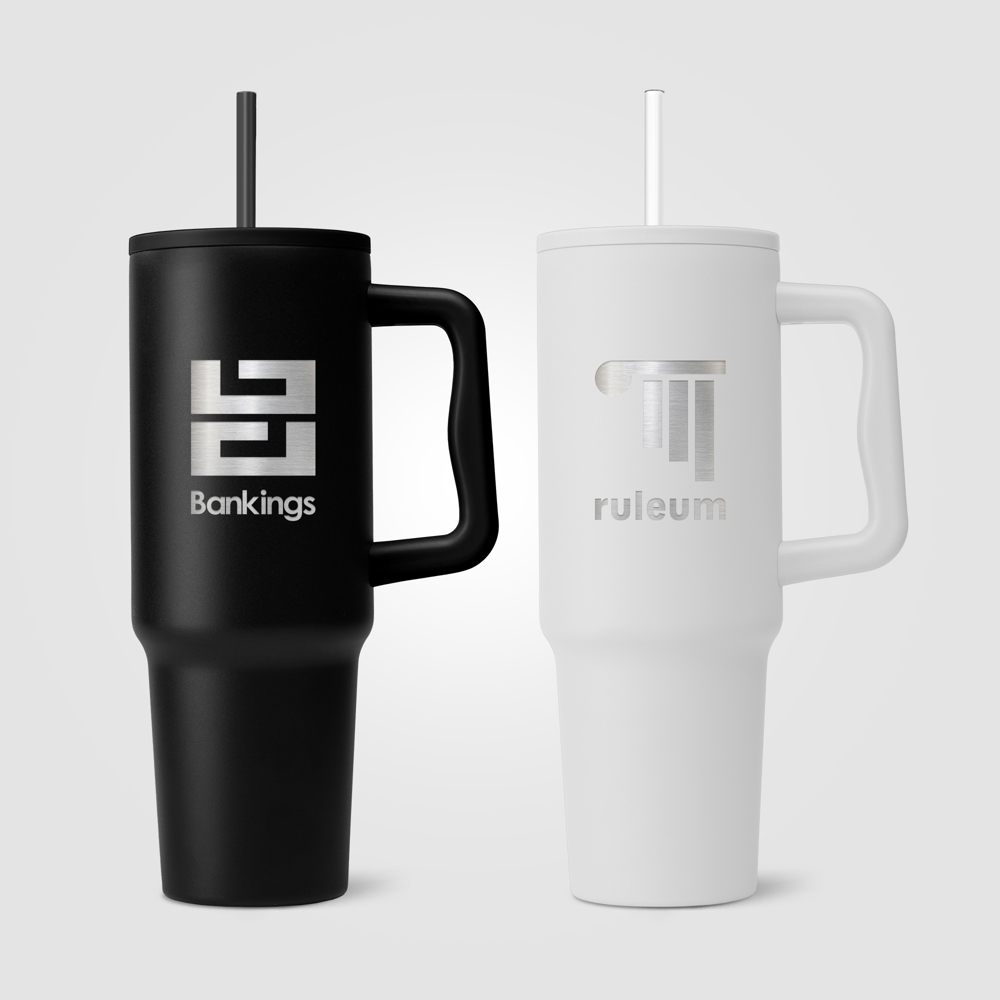 Polar Pro - 1180 ml Recycling-Edelstahlbecher mit Trinkhalm - Doppelwandig
