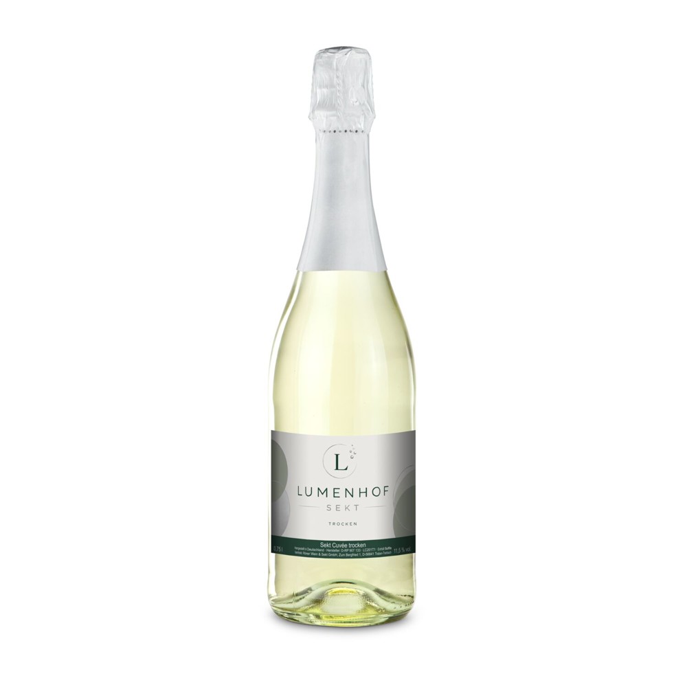 Sekt Cuvée - Flasche klar - Kapselfarbe Weiß, 0,75 l