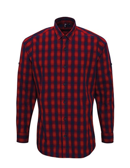 Premier Workwear - Men´s Mulligan Check Cotton Long Sleeve Shirt