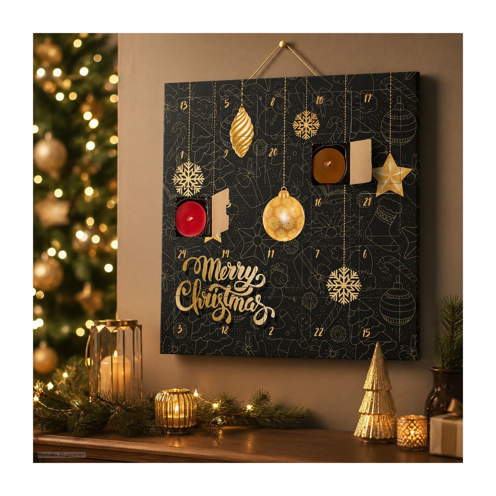 Geschenkartikel / Präsentartikel : Duftkerzen Adventskalender Merry Christmas